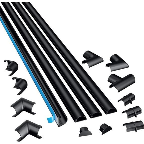 D-Line 13.12ft Cord Hider Kit - 4X 0.78in (W) x 0.39in (H) x 39in Length - Black - Picture 1 of 6